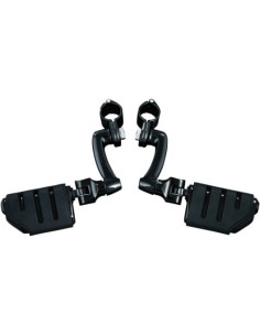 ESTRIBERAS HIGHWAY DUALLY DESPL LONGHORN CON ESTRIB TRIDENT Y ABRAZADERAS 32 MM NEG BRILLO KURYAKYN