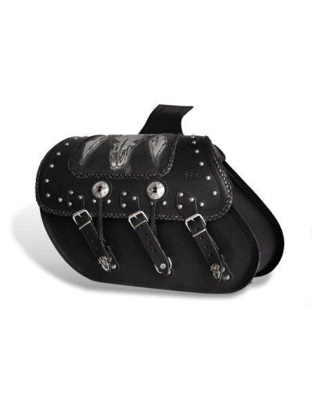 ALFORJAS RIGIDAS SUPER-STAR CLASICA CRANEO TORO TRENZADO