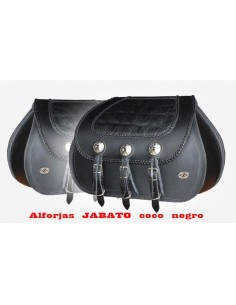 ALFORJAS RIGIDAS PIEL BASICA JABATO TRENZADO COCO