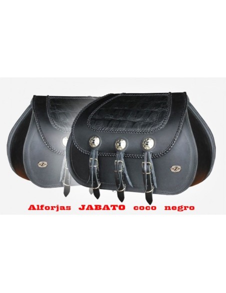 ALFORJAS RIGIDAS PIEL BASICA JABATO TRENZADO COCO