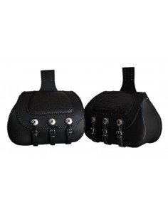 ALFORJAS RIGIDAS PIEL BASICA JABATO TRENZADO COCO