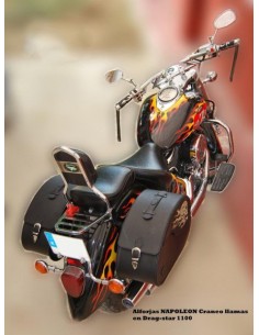 ALFORJAS PIEL RIGIDAS NAPOLEÓN CRANEO LLAMAS