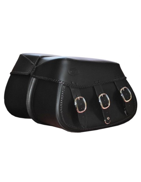 ALFORJAS PIEL PIZARRO BASICAS TRENZADA UNIVERSAL