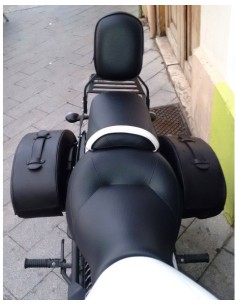 ALFORJAS PIEL RIGIDAS VENDETTA HONDA REBEL LOGO REBEL