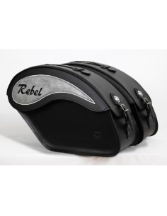 ALFORJAS PIEL RIGIDAS ECLIPSE HONDA REBEL LOGO REBEL