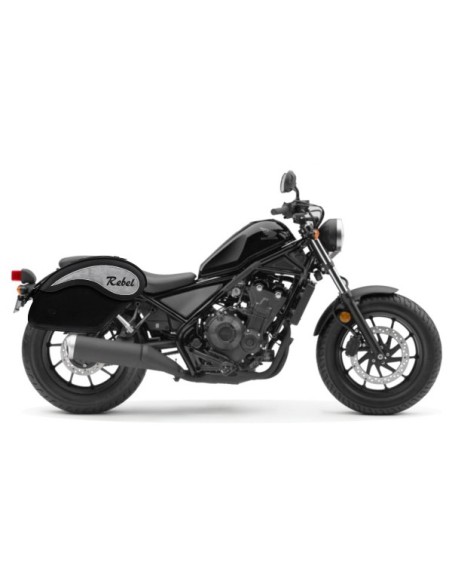 ALFORJAS PIEL RIGIDAS ECLIPSE HONDA REBEL LOGO REBEL