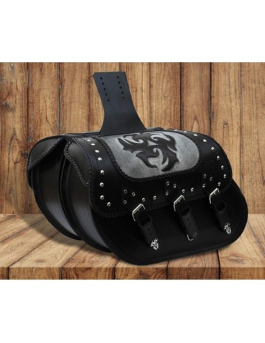 ALFORJAS RIGIDAS PIEL IBER CLASICA TRENZADO TRIBAL