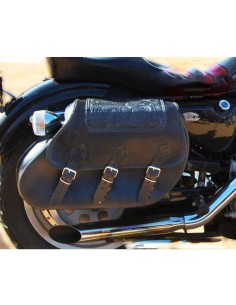 ALFORJAS PIEL IKARO TRENZADO GOTICO