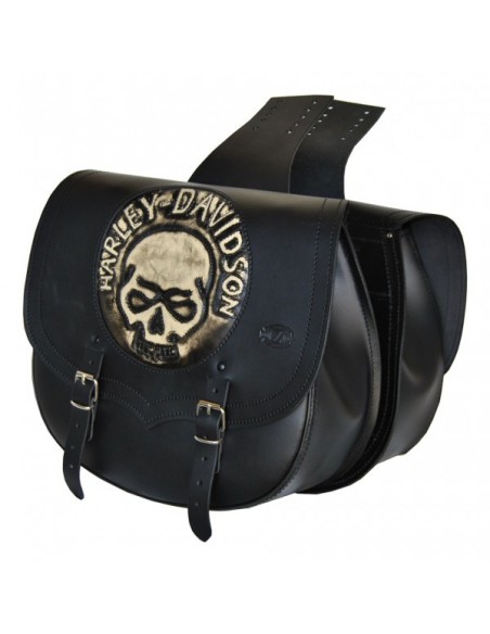 ALFORJA PIEL SPARTA HD SKULL