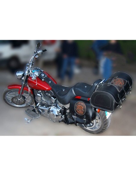 ALFORJAS PIEL SPARTA SKULL UNIVERSAL