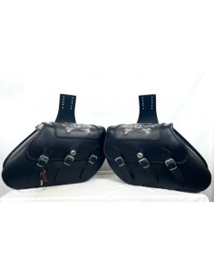 ALFORJAS PIEL IKARO TRENZADO CALAVERA