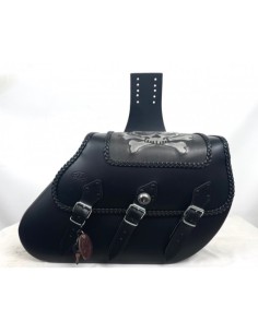 ALFORJAS PIEL IKARO TRENZADO CALAVERA