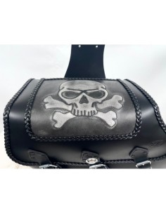 ALFORJAS PIEL IKARO TRENZADO CALAVERA