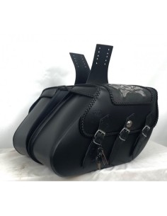 ALFORJAS PIEL IKARO TRENZADO CALAVERA