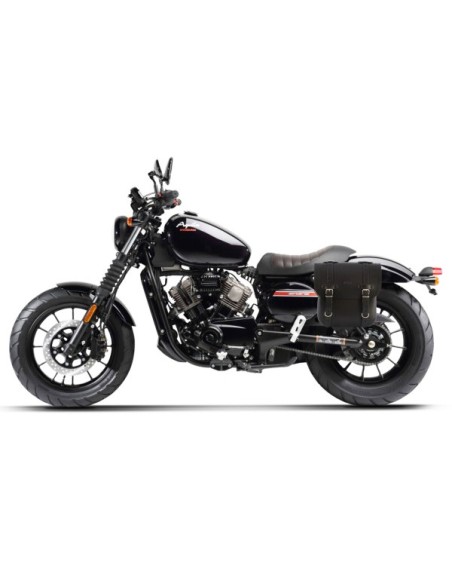 ALFORJA PIEL ADRIANO BASICA PARA HYOSUNG AQUILA GV 125 BOBBER