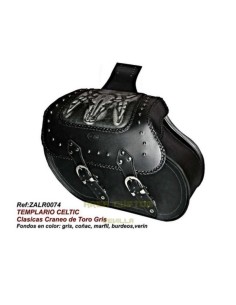 ALFORJAS TEMPLARIO RIGIDAS CELTIC CLASICAS CRANEO TORO FONDO GRI