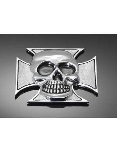 EMBLEMA CRUZ DE MALTA MOD. SKULL 75X65 MM.