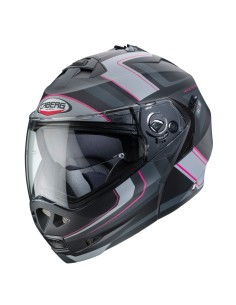 CASCO CABERG DUKE II MODULAR TOUR NEGRO MATE-ROSA-ANTRACITA-PLATA