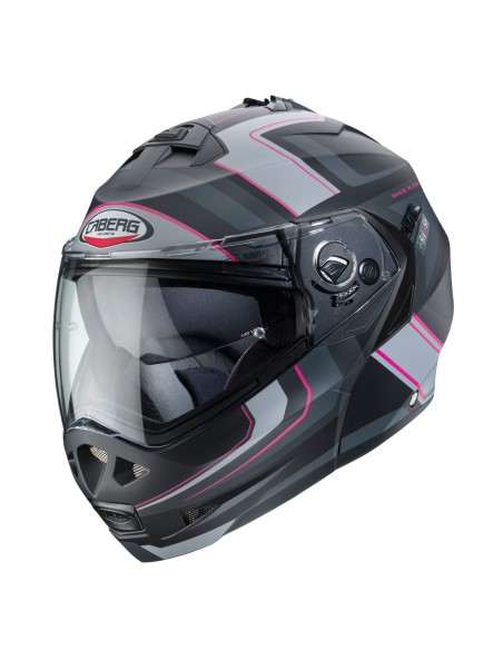 CASCO CABERG DUKE II MODULAR TOUR NEGRO MATE-ROSA-ANTRACITA-PLATA
