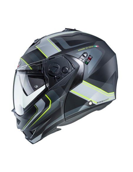 CASCO CABERG DUKE II MODULAR TOUR NEGRO MATE-FLUOR-ANTRACITA-PLATA