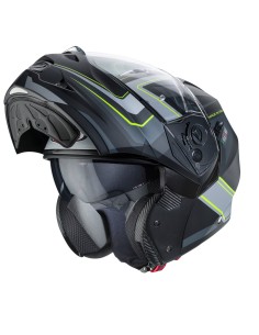 CASCO CABERG DUKE II MODULAR TOUR NEGRO MATE-FLUOR-ANTRACITA-PLATA