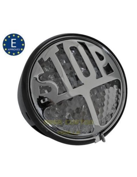 PILOTO TRASERO LED NEGRO/CROMADO CON LUZ DE MATRICULA HOMOLOGADO