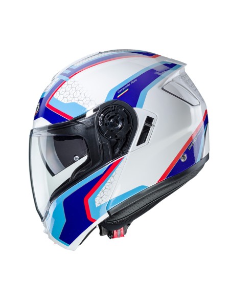 CASCO MODULAR CABERG LEVO SONAR BLANCO-AZUL-CELESTE-ROJO