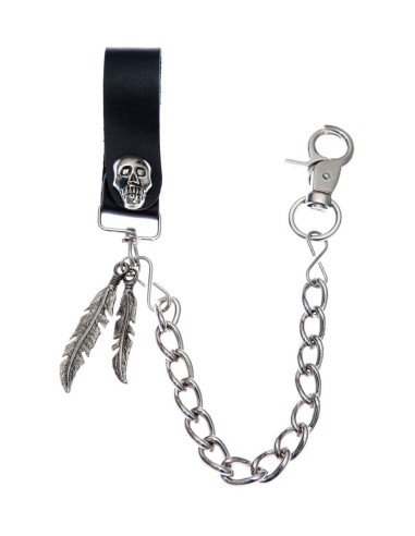 CADENA CINTURÓN GRUESA CALAVERA Y PLUMAS CADENA CINTURÓN GRUESA CALAVERA Y PLUMAS