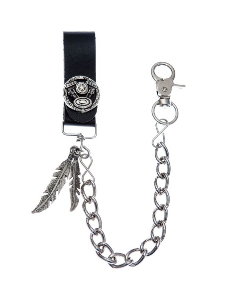 CADENA CINTURON GRUESA MOTOR V-TWIN Y PLUMAS