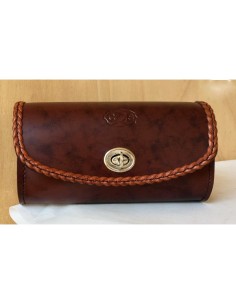 BOLSO PANTALLA CUSTOM TRENZADO MARRÓN 22X12X8CM