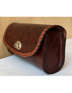 BOLSO PANTALLA CUSTOM TRENZADO MARRÓN 22X12X8CM