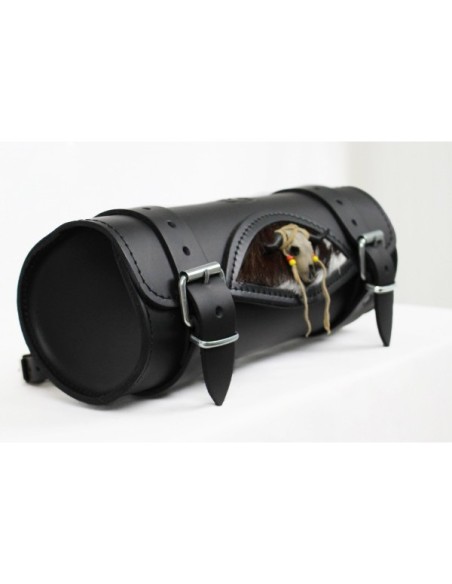 RULO MEDIANO CRANEO TORO PELO CABRA-NEGRO 29X11CM