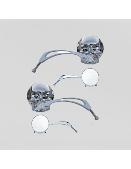 ESPEJOS SKULL CROMADO UNIVERSAL