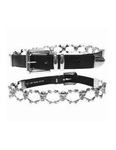 CINTURÓN CALAVERAS METALICO Y CUERO