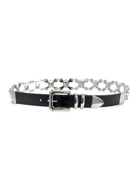 CINTURON CALAVERAS METALICO Y CUERO