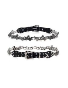 CINTURÓN MOTOS METALICO Y CUERO